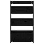 vidaXL Wand-Pflanzkübel 3 Fächer 60x18,5x110 cm Schwarz Kiefernholz