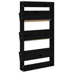 vidaXL Wand-Pflanzkübel 3 Fächer 60x18,5x110 cm Schwarz Kiefernholz