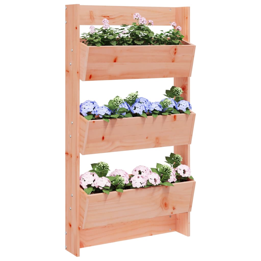 vidaXL Wand-Pflanzkübel 3 Fächer 60x18,5x110 cm Massivholz Douglasie