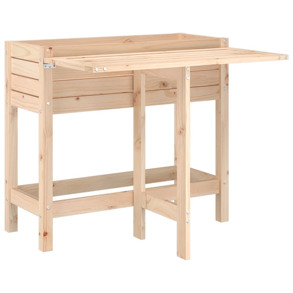 vidaXL Pflanzkübel mit Klapptisch Massivholz Kiefer