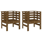 vidaXL Gartenstühle 2 Stk. Honigbraun 61,5x53x71 cm Massivholz Kiefer