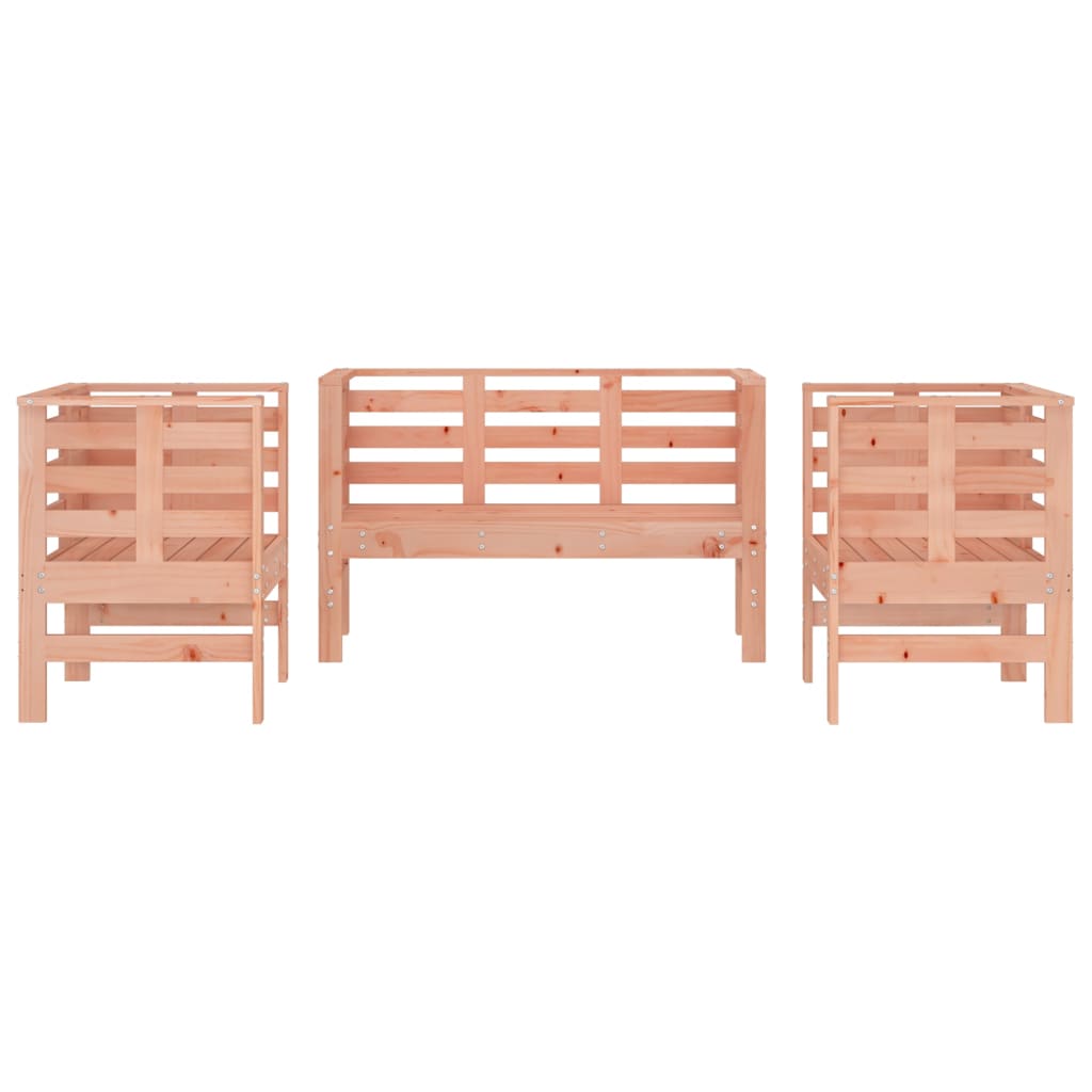 vidaXL 3-tlg. Garten-Lounge-Set Massivholz Douglasie