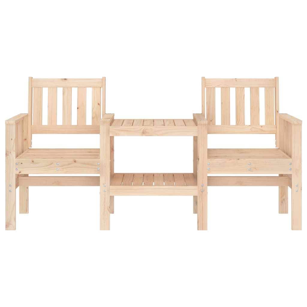 vidaXL Gartenbank mit Tisch 2-Sitzer Massivholz Kiefer