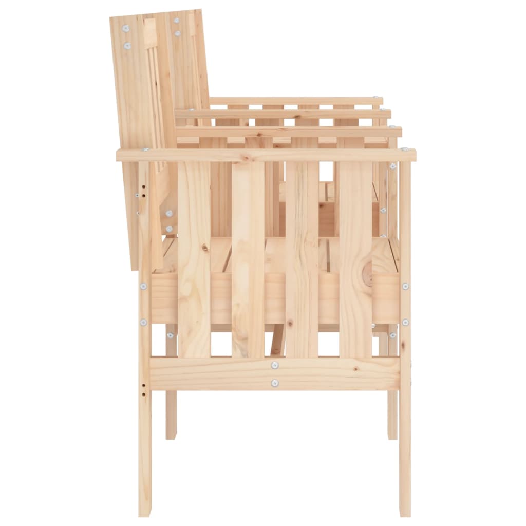 vidaXL Gartenbank mit Tisch 2-Sitzer Massivholz Kiefer