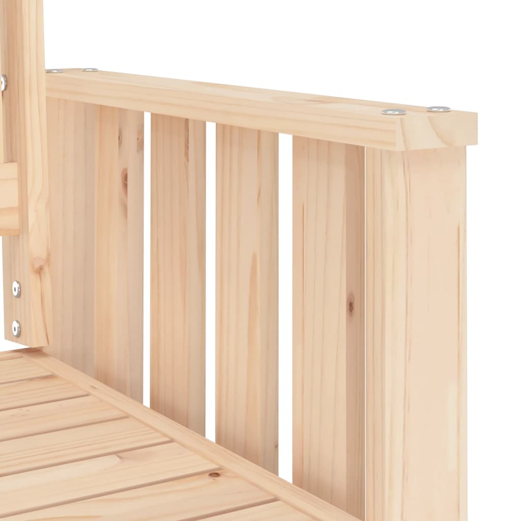 vidaXL Gartenbank mit Tisch 2-Sitzer Massivholz Kiefer