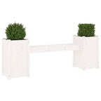 vidaXL Gartenbank mit Pflanzkübeln Weiß 180x36x63 cm Massivholz Kiefer