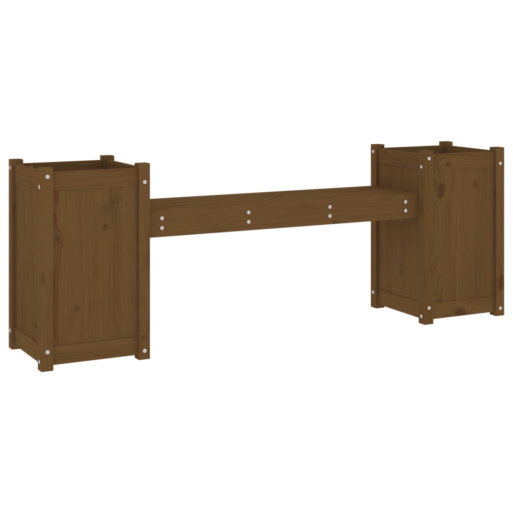 vidaXL Gartenbank mit Pflanzkübeln Honigbraun 180x36x63 cm Massivholz