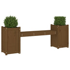 vidaXL Gartenbank mit Pflanzkübeln Honigbraun 180x36x63 cm Massivholz