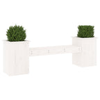 vidaXL Gartenbank mit Pflanzkübeln Weiß 184,5x39,5x56,5 cm Kiefernholz