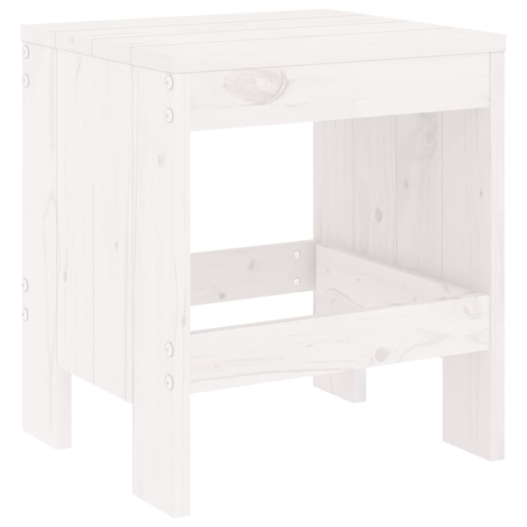 vidaXL Gartenhocker 2 Stk. Weiß 40x36x45 cm Massivholz Kiefer