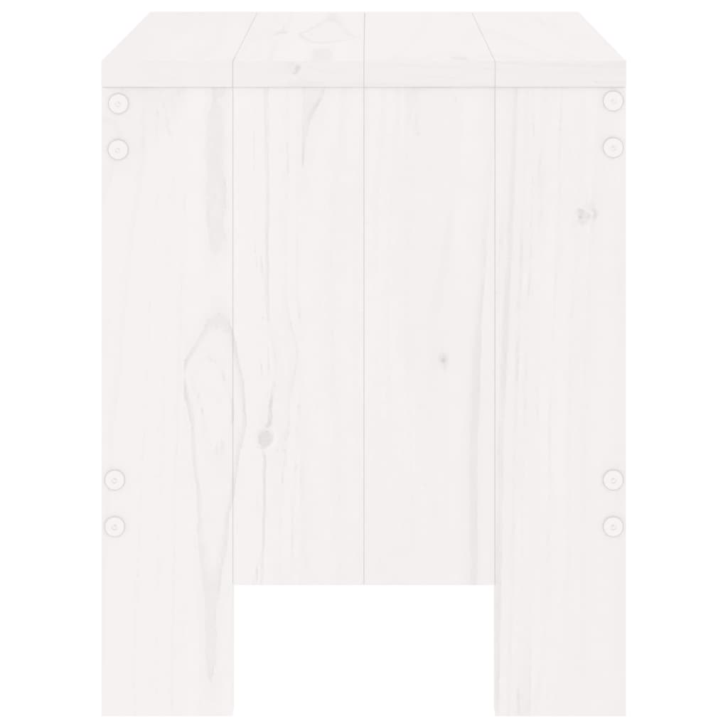 vidaXL Gartenhocker 2 Stk. Weiß 40x36x45 cm Massivholz Kiefer