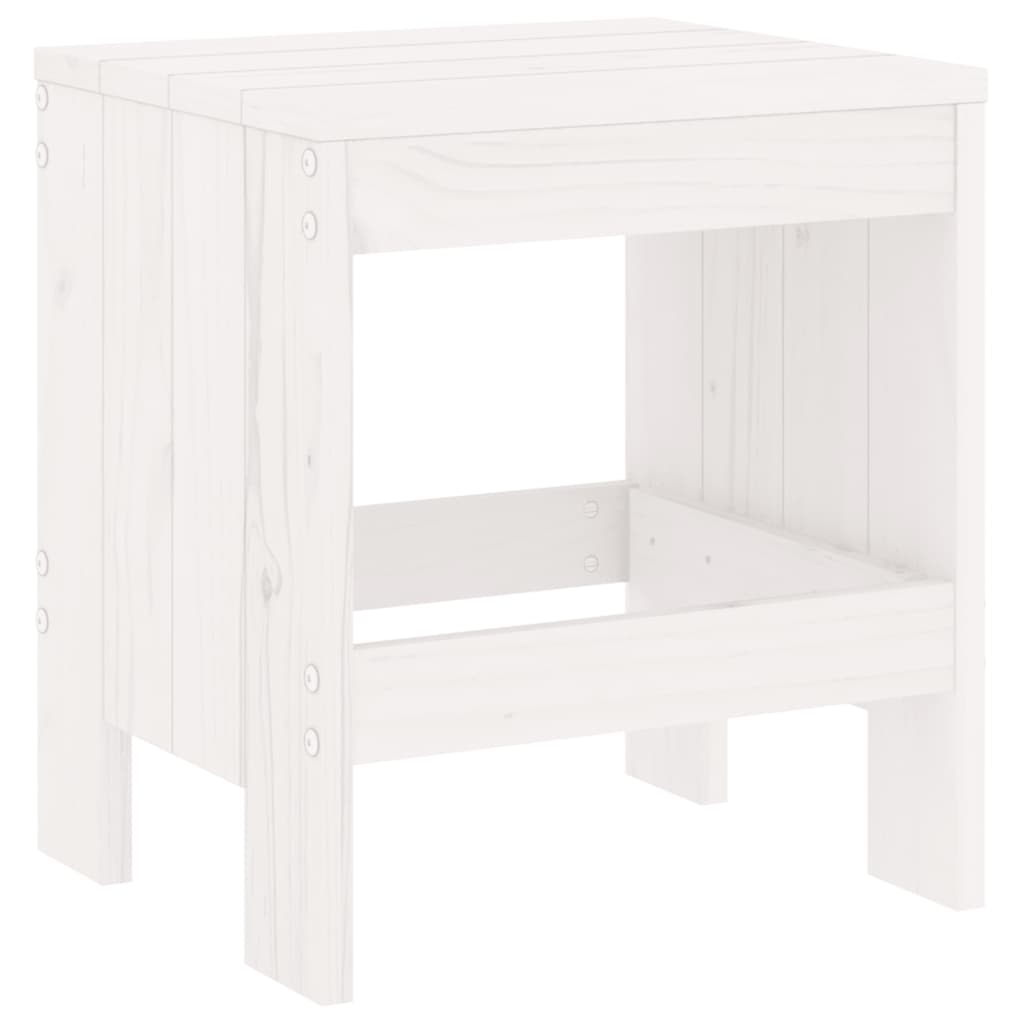vidaXL Gartenhocker 2 Stk. Weiß 40x36x45 cm Massivholz Kiefer