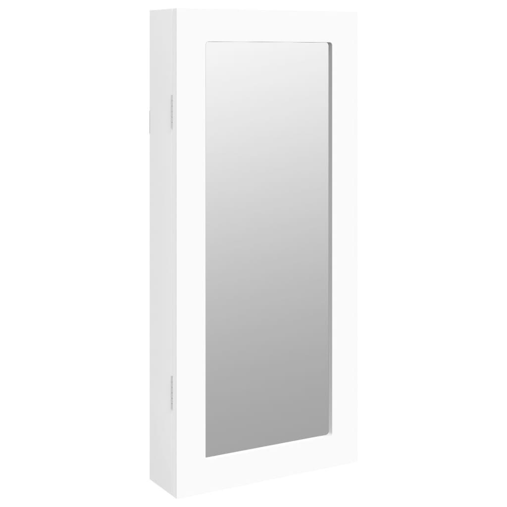 vidaXL Schmuckschrank mit Spiegel Wandmontage Weiß 30x8,5x67 cm
