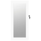 vidaXL Schmuckschrank mit Spiegel Wandmontage Weiß 30x8,5x67 cm
