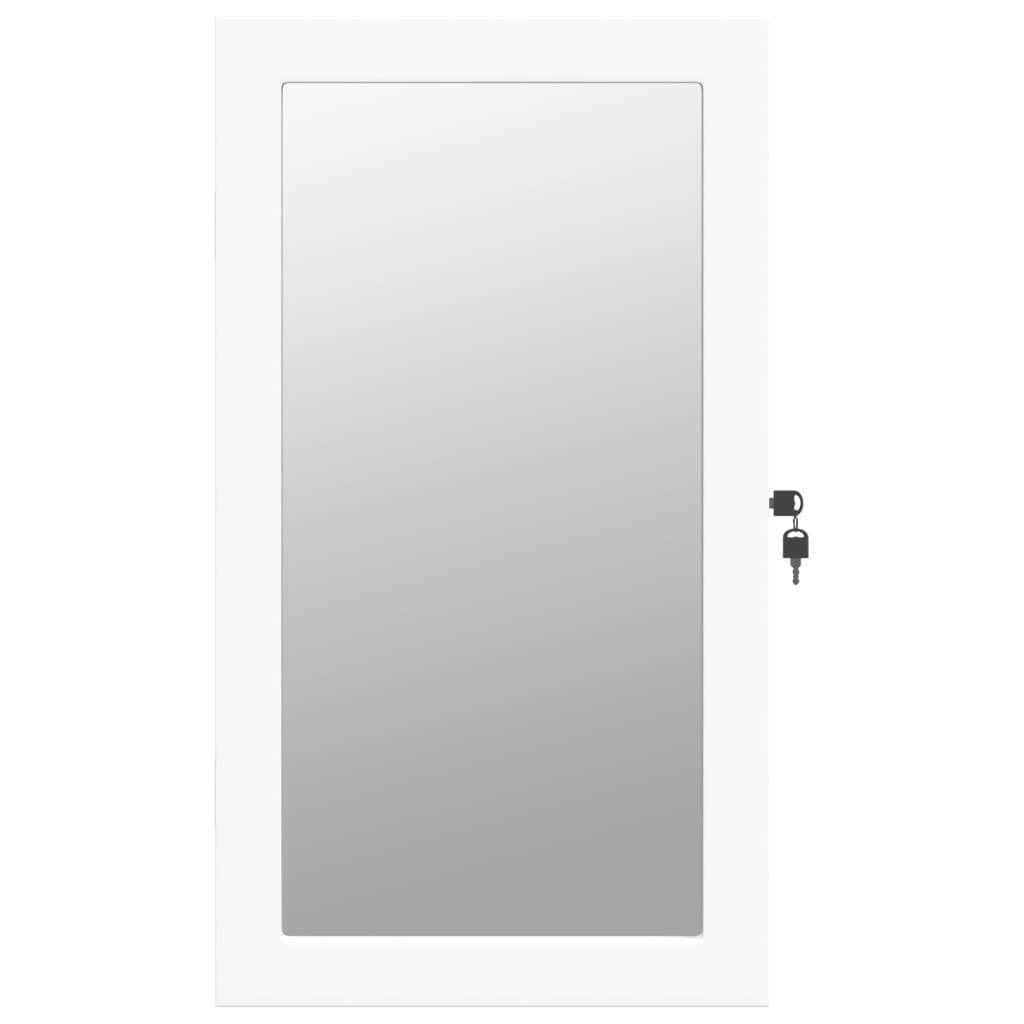 vidaXL Spiegel-Schmuckschrank mit LED-Beleuchtung Wandmontage Weiß