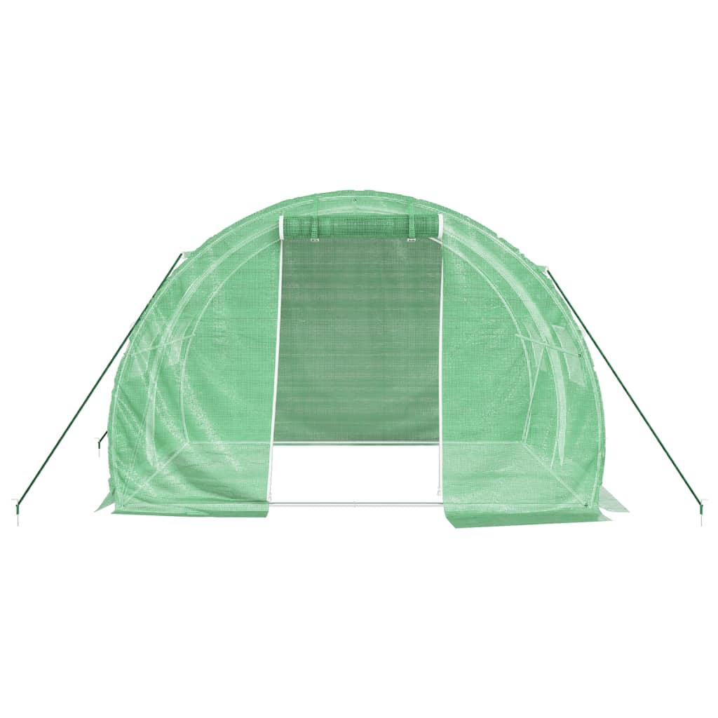 vidaXL Gewächshaus mit Stahlrahmen Grün 6 m² 3x2x2 m