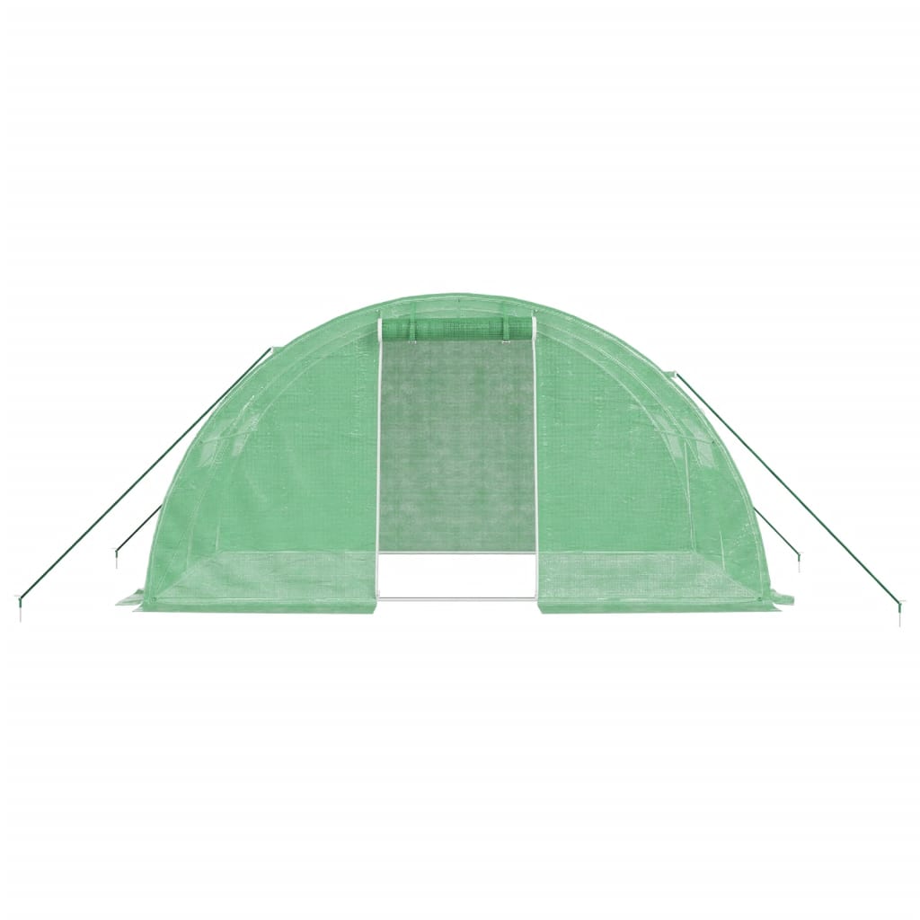 vidaXL Gewächshaus mit Stahlrahmen Grün 8 m² 4x2x2 m