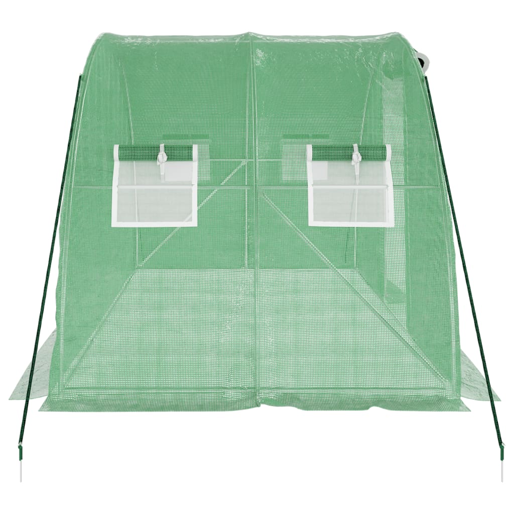 vidaXL Gewächshaus mit Stahlrahmen Grün 8 m² 4x2x2 m