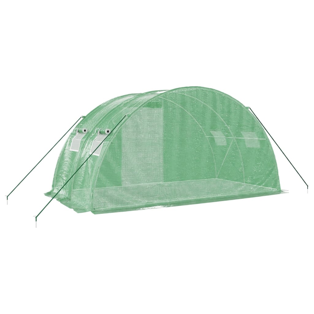 vidaXL Gewächshaus mit Stahlrahmen Grün 8 m² 4x2x2 m