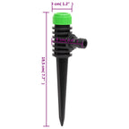vidaXL Rotationsregner 6 Stk. Grün und Schwarz 3x6x19,5 cm ABS & PP