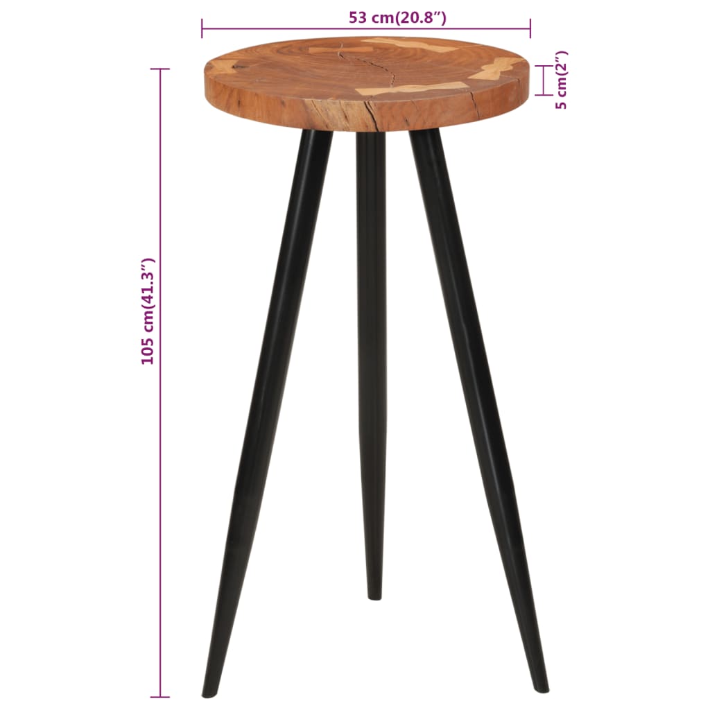 vidaXL Baumstamm-Bartisch Ø53x105 cm Massivholz Akazie