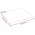 vidaXL Tischplatte 40x40x2 cm Massivholz Eiche Behandelt Baumkante