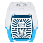 vidaXL Transportbox für Haustiere Weiß Blau 48x31,5x33 cm Polypropylen