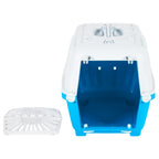 vidaXL Transportbox für Haustiere Weiß Blau 48x31,5x33 cm Polypropylen