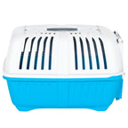 vidaXL Transportbox für Haustiere Weiß Blau 48x31,5x33 cm Polypropylen
