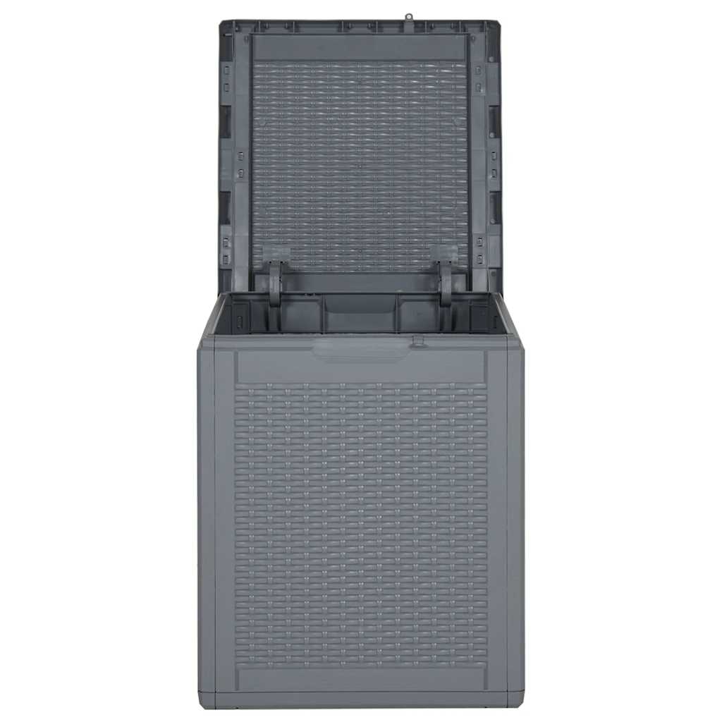 vidaXL Gartenbox Grau PP Rattan 90 L