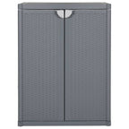 vidaXL Gartenschrank Grau 65x45x88 cm PP Rattan-Optik
