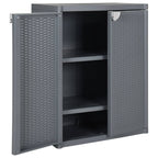 vidaXL Gartenschrank Grau 65x45x88 cm PP Rattan-Optik