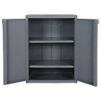 vidaXL Gartenschrank Grau 65x45x88 cm PP Rattan-Optik