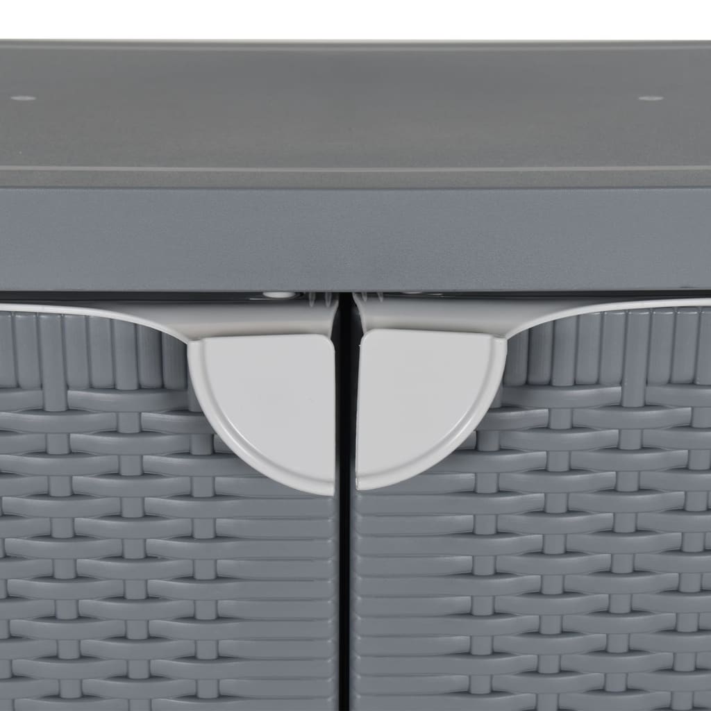 vidaXL Gartenschrank Grau 65x45x88 cm PP Rattan-Optik