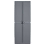 vidaXL Gartenschrank Grau 65x45x172 cm PP Rattan