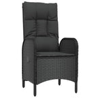 vidaXL 7-tlg. Garten-Essgruppe mit Kissen Schwarz und Grau Poly Rattan