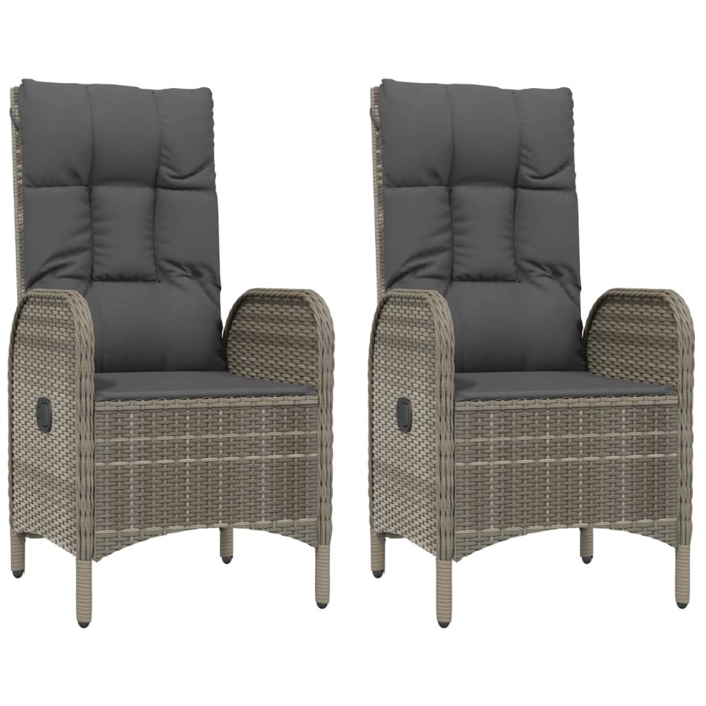 vidaXL 4-tlg. Garten-Essgruppe mit Kissen Grau Poly Rattan