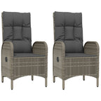 vidaXL 4-tlg. Garten-Essgruppe mit Kissen Grau Poly Rattan