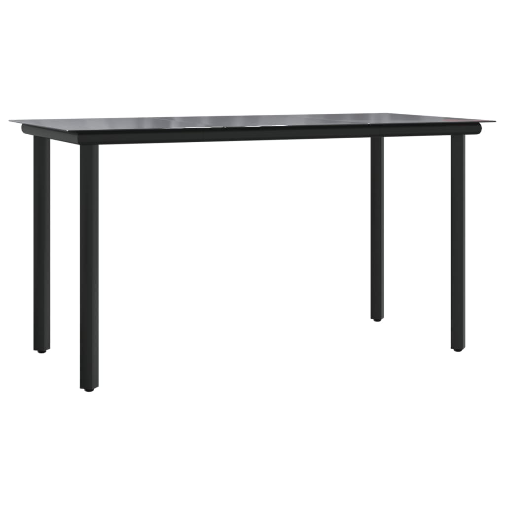 vidaXL 11-tlg. Garten-Essgruppe mit Kissen Schwarz & Grau Poly Rattan