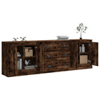 vidaXL Sideboards 3 Stk. Räuchereiche Holzwerkstoff