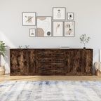 vidaXL Sideboards 3 Stk. Räuchereiche Holzwerkstoff