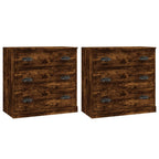 vidaXL Sideboards 2 Stk. Räuchereiche Holzwerkstoff