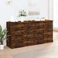vidaXL Sideboards 2 Stk. Räuchereiche Holzwerkstoff