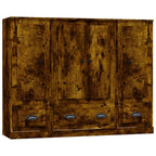 vidaXL Highboards 3 Stk. Räuchereiche Holzwerkstoff