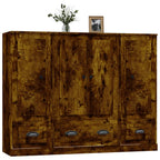 vidaXL Highboards 3 Stk. Räuchereiche Holzwerkstoff