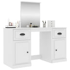 vidaXL Schminktisch mit Spiegel Weiß 130x50x132,5 cm