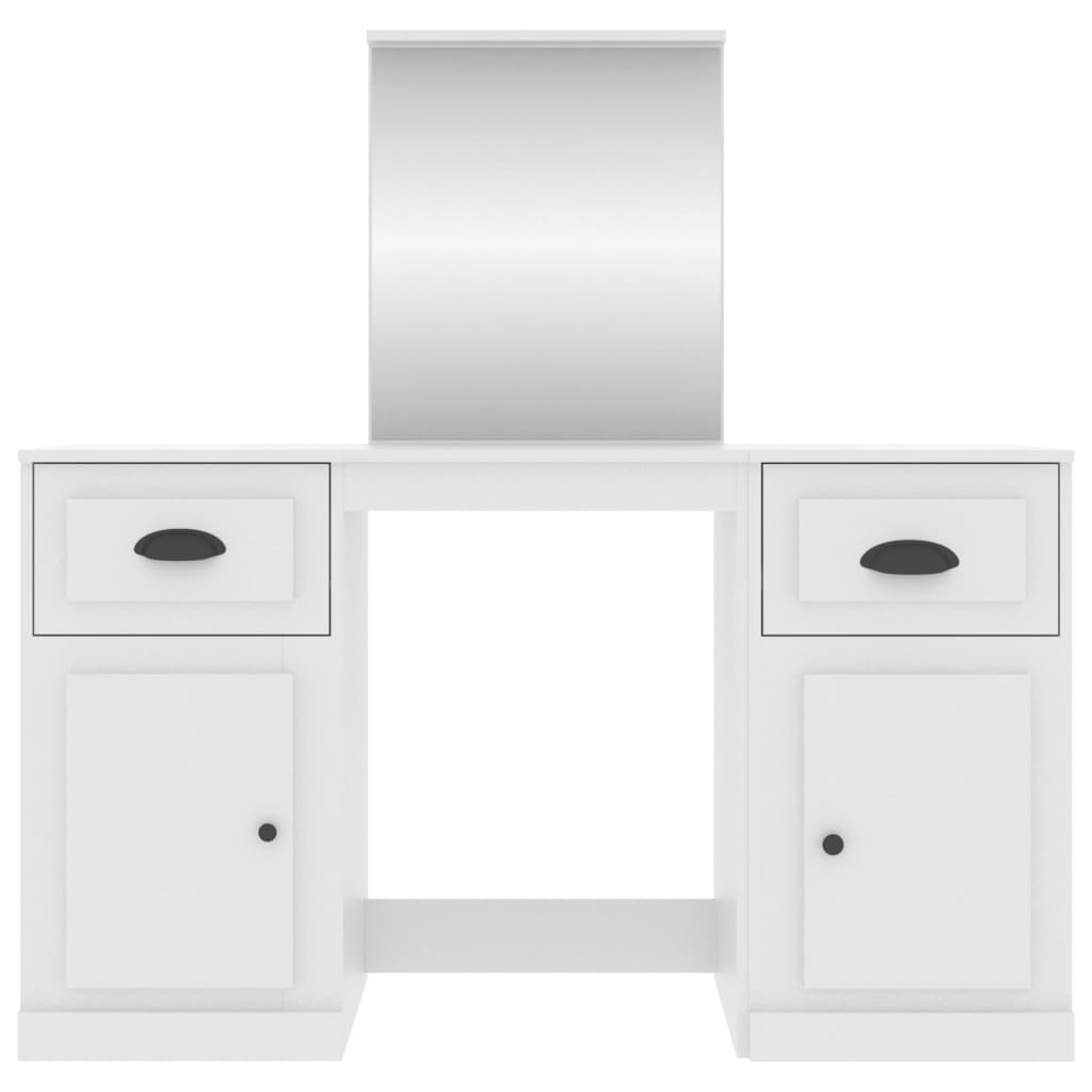 vidaXL Schminktisch mit Spiegel Weiß 130x50x132,5 cm