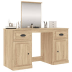 vidaXL Schminktisch mit Spiegel Sonoma-Eiche 130x50x132,5 cm