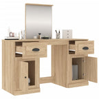 vidaXL Schminktisch mit Spiegel Sonoma-Eiche 130x50x132,5 cm