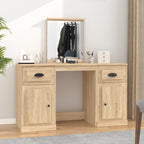 vidaXL Schminktisch mit Spiegel Sonoma-Eiche 130x50x132,5 cm